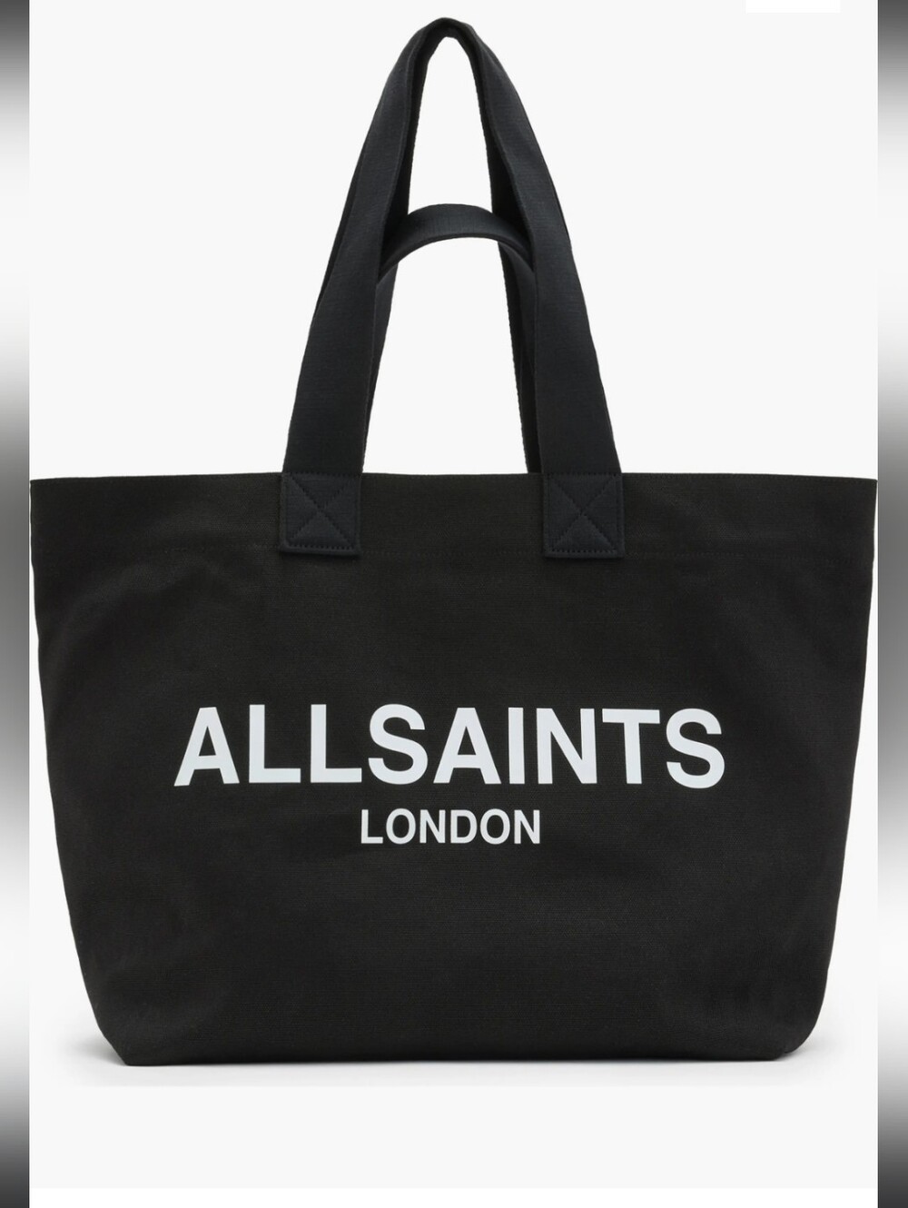 All Saints London Black Canvas Tote Bag 100%cotton